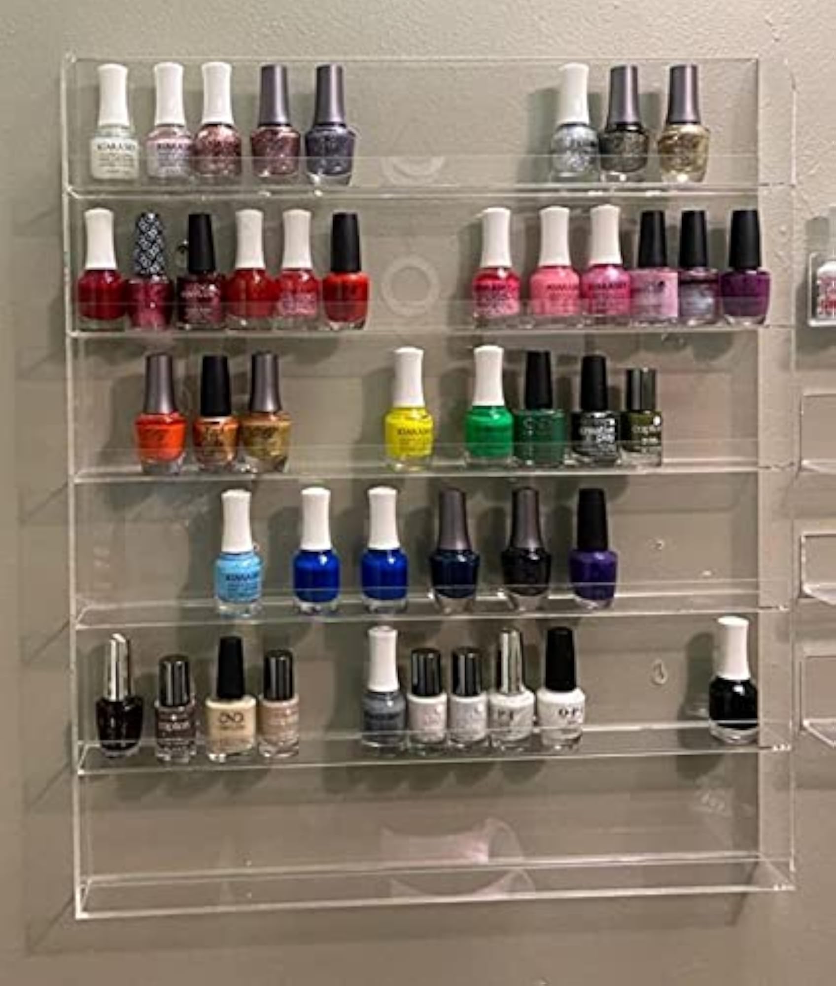 Acrylic Nail Polish Rack Wall Mounted Organizer, 2Pack